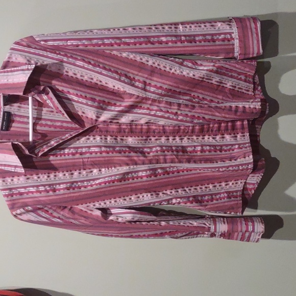 New York & Company Pink Striped Shirt, M - Picture 6 of 7